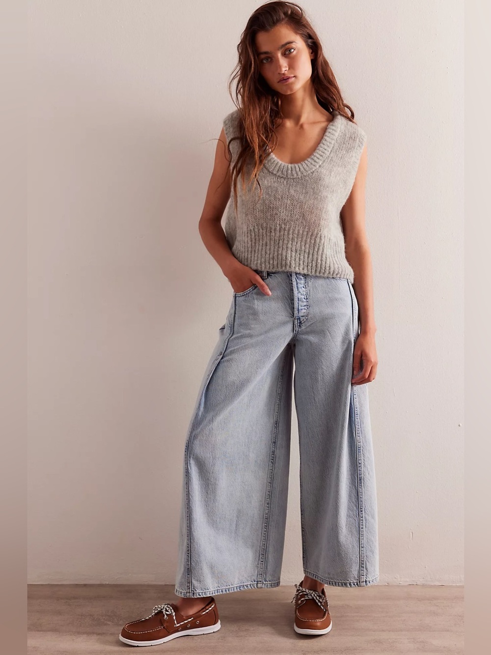We the Free Free People Folklore Cropped Extra Wide Leg Jeans 29